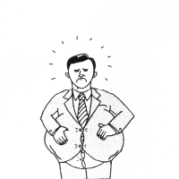 Fat, unhappy, bloated raw meat bursting at the seams...